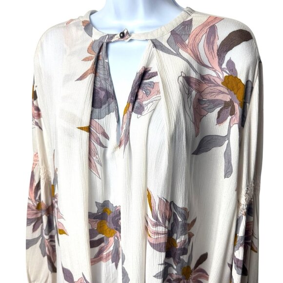 Free People Tree Swing Mini Dress Tunic Top Floral Cottagecore Fairy Ethereal XS - Picture 3 of 11